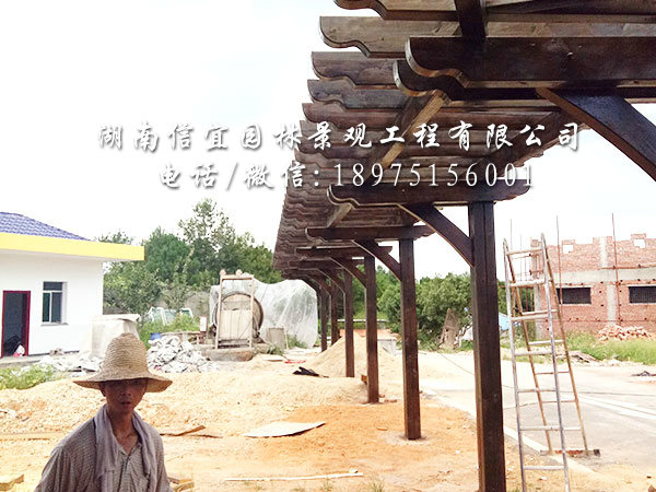 长沙市长沙县金井三珍虎园八角亭及风雨长廊安装